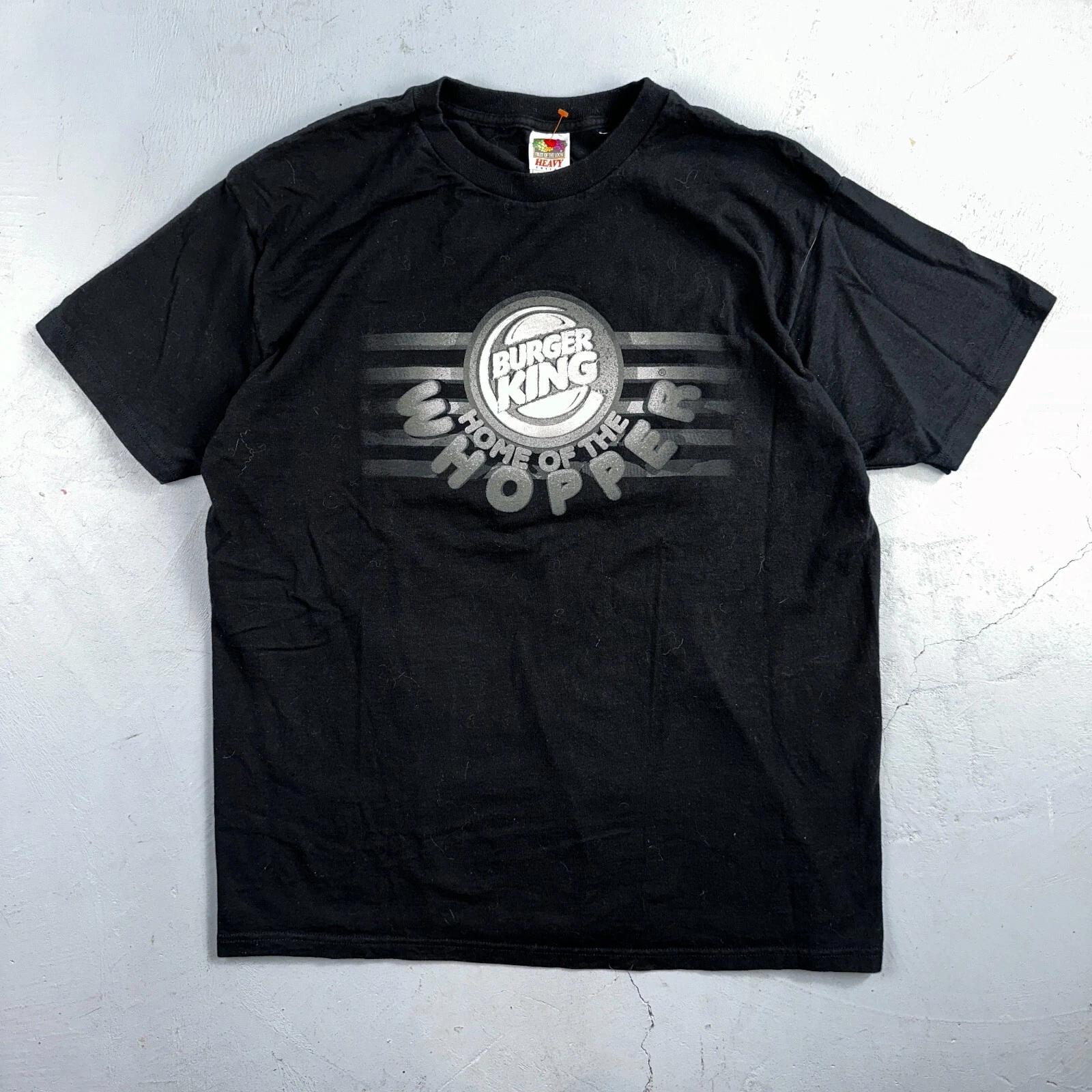 

Burger King Whopper Y2K VTG T Shirt Burger Food Rare Promo 2000s Black Graphic 4XL