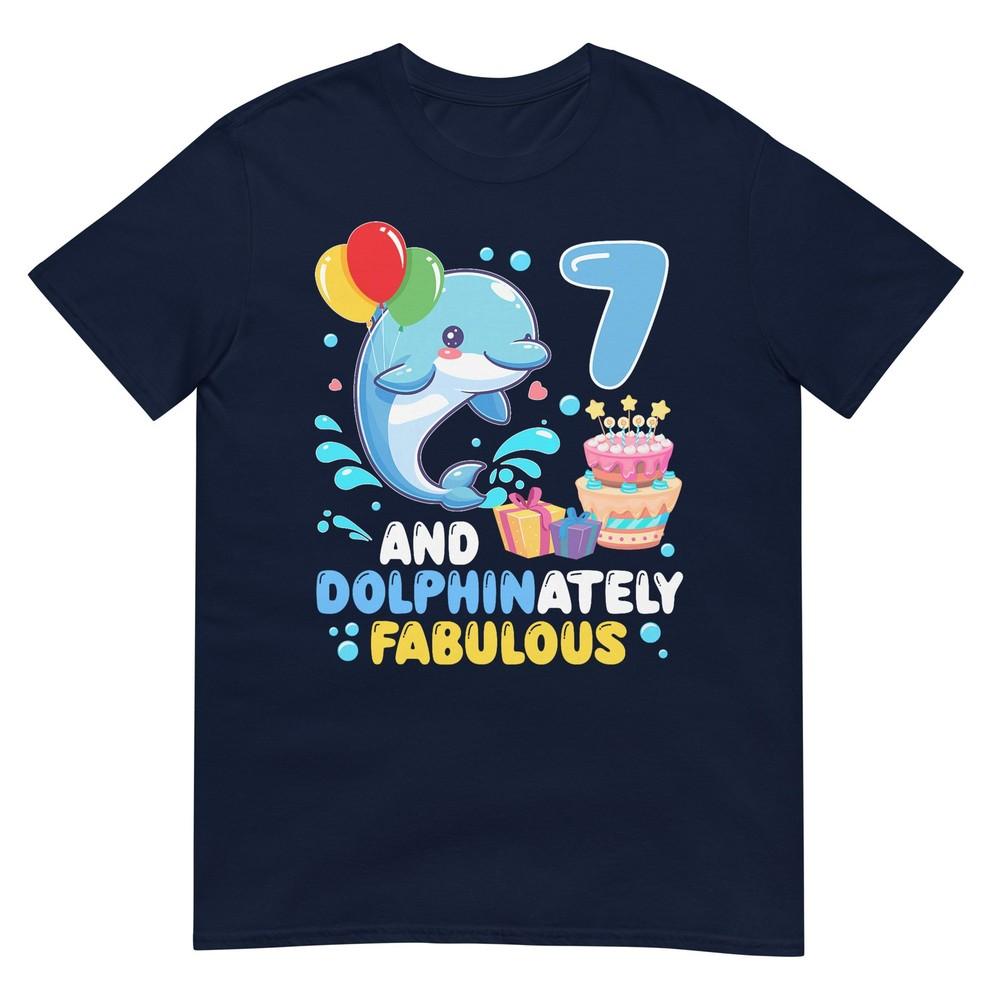 7 And Dolphinaletly Fabulous 7th Birthday Dolphin Lover TShirt S