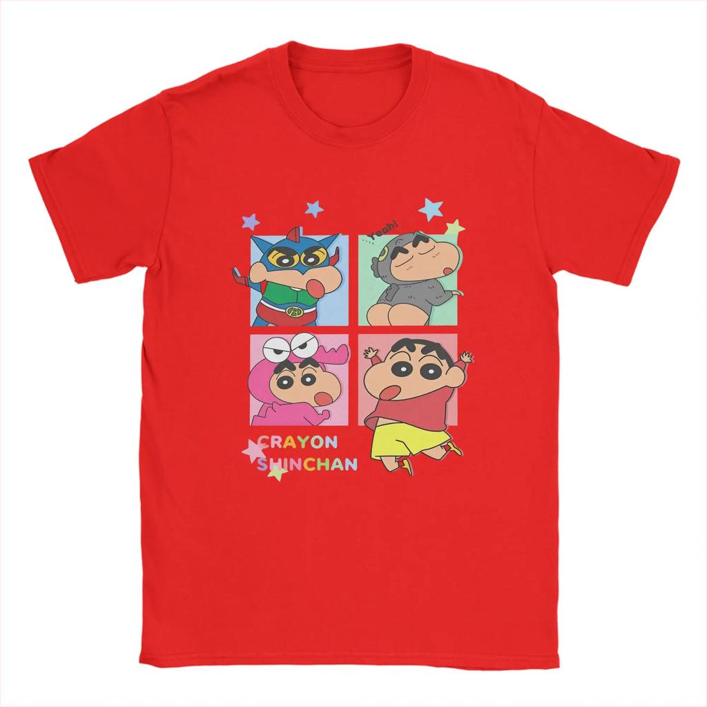 Crayon Shinchan Shiro Anime T Shirts Unisex Unisexs 100 Cotton Novelty Tshirts Crew Neck Tees Short Sleeve Tops Party