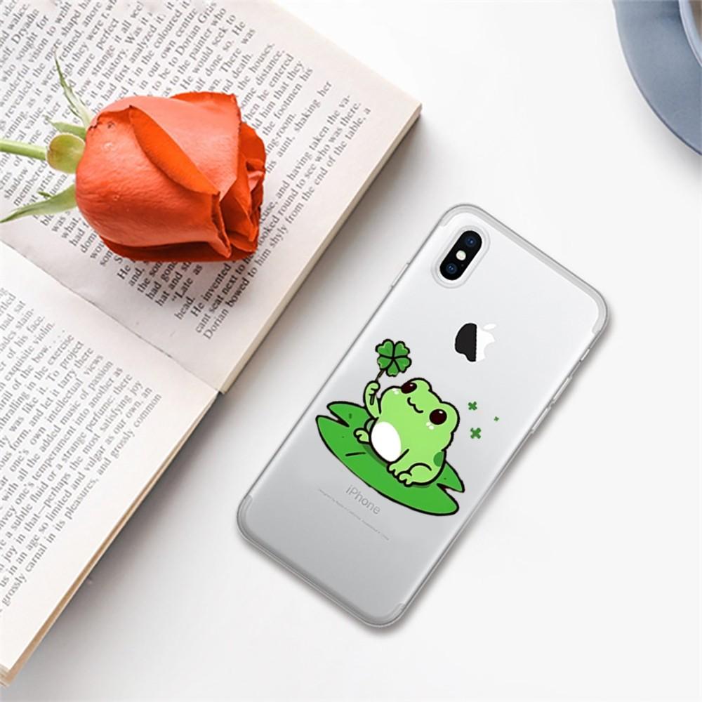 

Mint Green The Frog Mushroom Phone Case for iPhone 16 15 8 7 6 6S Plus X SE XR XS 14 11 12 13 Mini Pro Max Mobile Case iPhone 13 mini