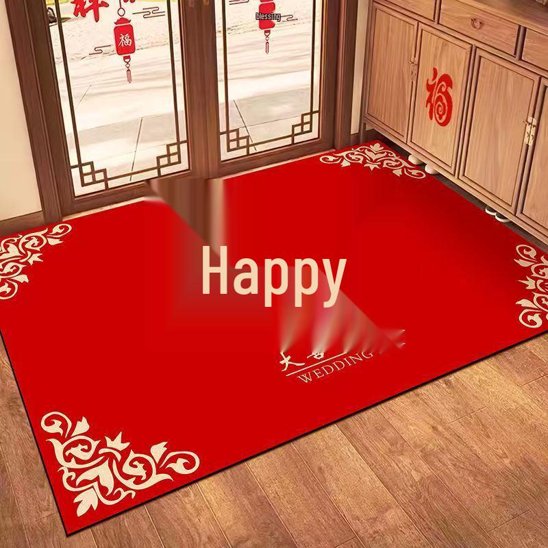 Festive Red Wedding Entrance Mat: Water-Absorbing, Anti-Slip Door Mat