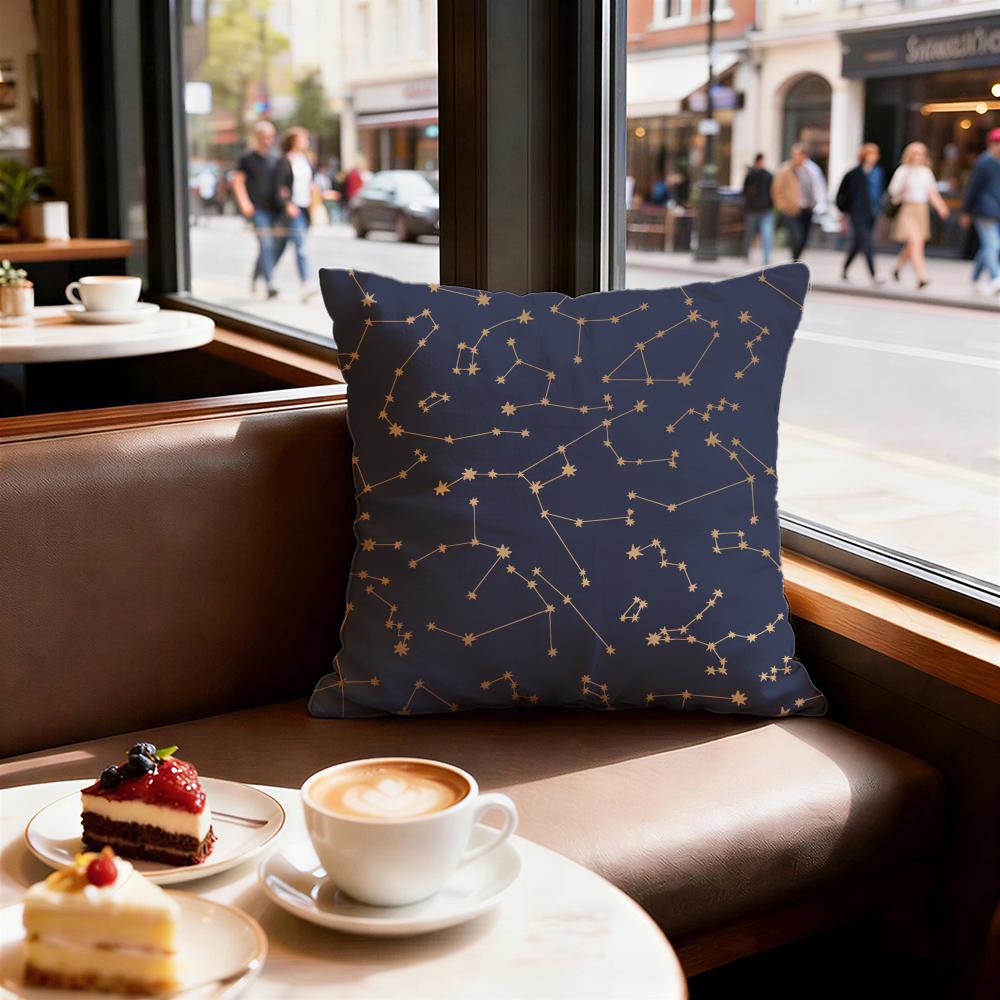 Constellation Pattern Cushion Cover Set of  Decorative Short Plush Pillow Covers for Sofa Soft  Cushion Case X Cm