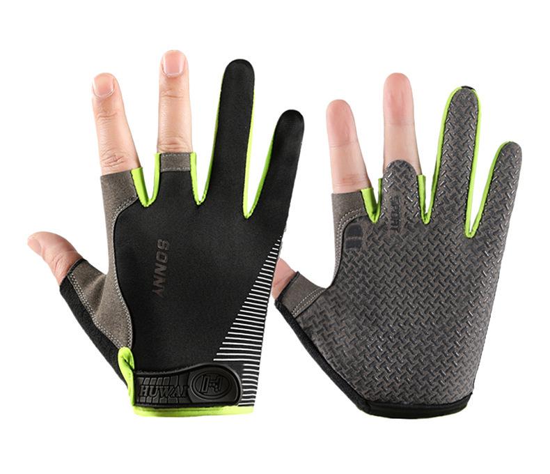 Unisex Breathable Anti-Slip Three-Fingerless Fishing & Cycling Gloves - Summer Sun Protection & Wear-Resistant