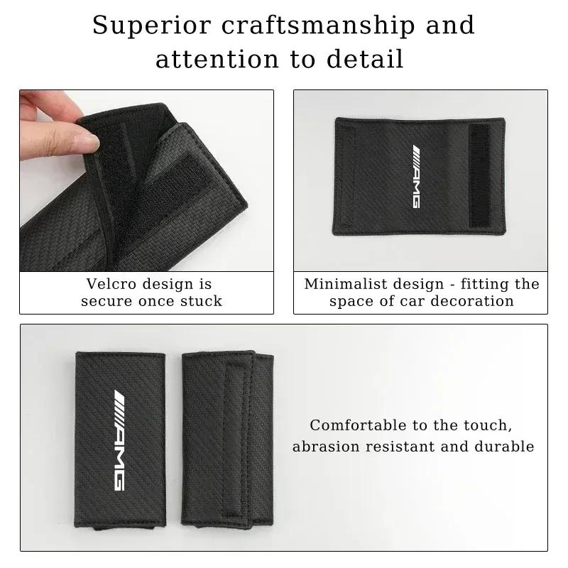 2PCS Car Door Inner Handle PU Leather Non-slip Protective Case For Mercedes Benz AMG W204 W205 W203 W211 W201 W210 W108 W124