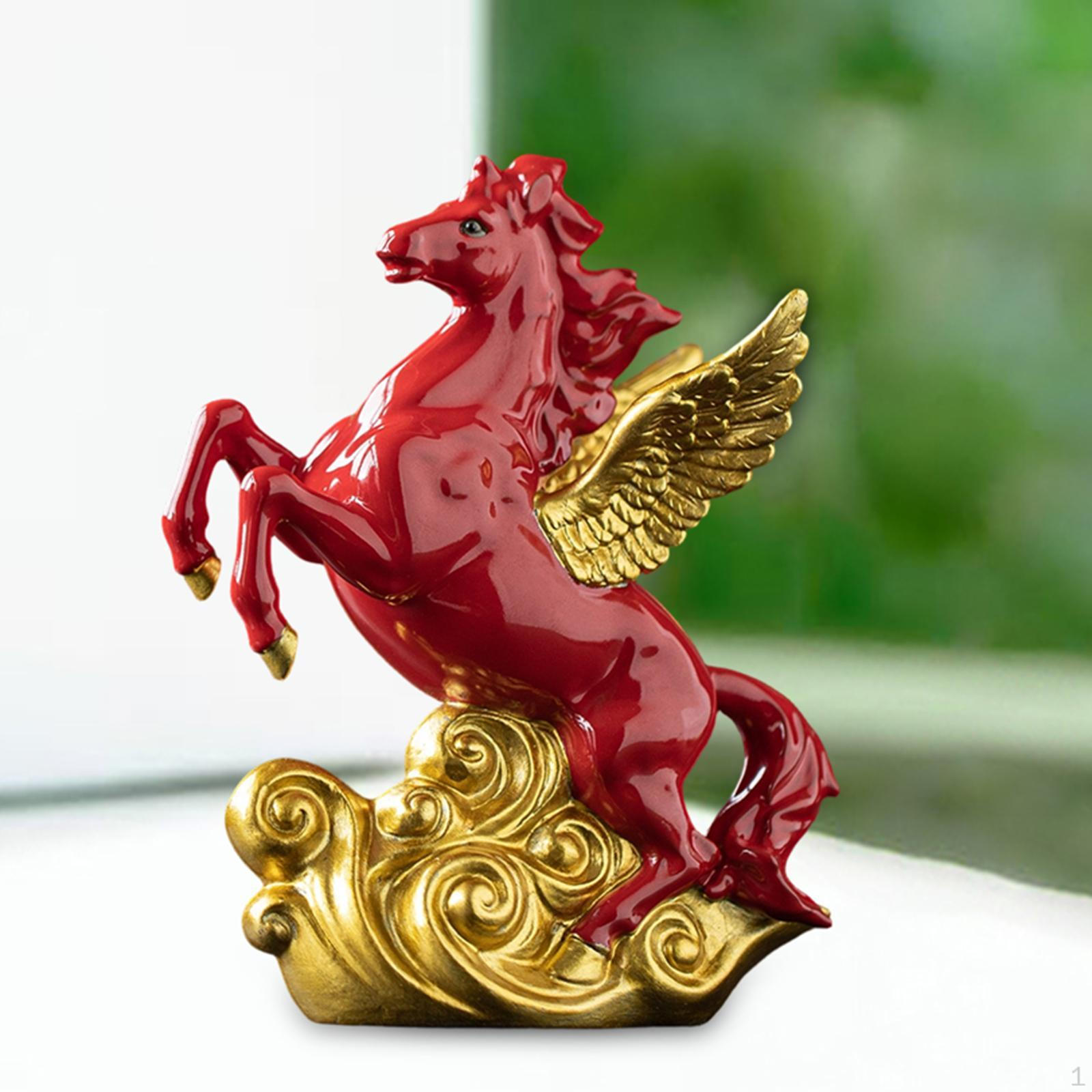 Horse Figurine Ornament Collection Decorative Sculpture Chinese Year Decoration for Cabinet