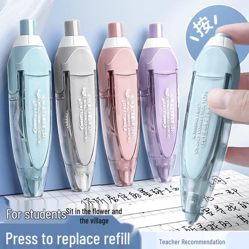 Changli Push-button Correction Tape, Japanese Style, Replaceable Core, High Appearance Value, Portable White-out Tape Stationery