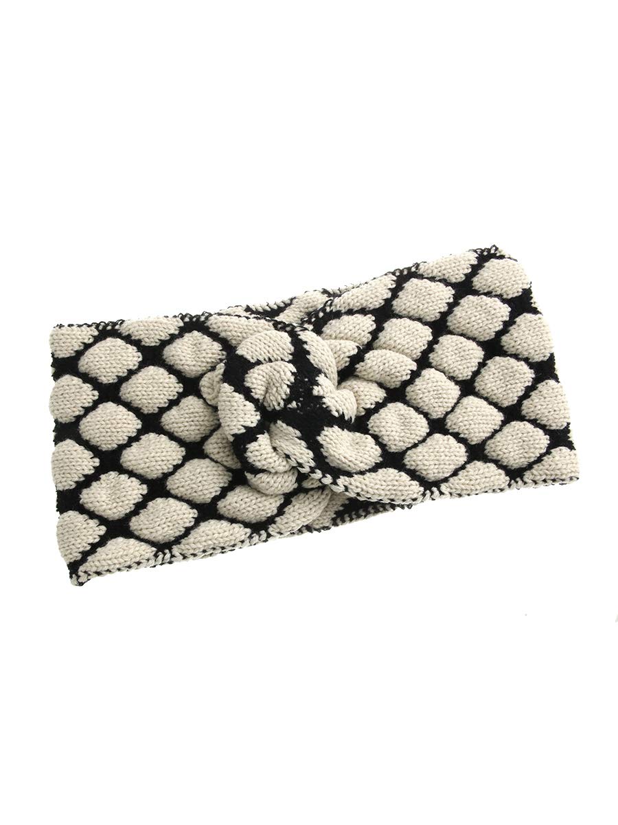 

VINGTAINE Вязаный крестообразный тюрбан, широкая повязка на голову, однотонный, повседневный, осень/зима, зрелый, аксессуар, HB-88-WHMIX