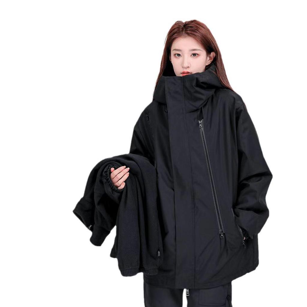 Marke Same Kapuzen-Windbreaker: Unisex Drei-in-Eins Funktionsjacke für Herbst/Winter Bergsteigen