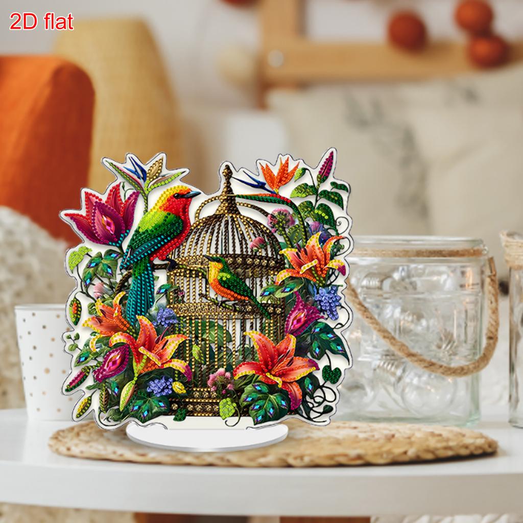 Blume DIY 2D Flach Acryl Diamantmalerei Tischschmuck Set Kristall Kunst Handwerk Dekoration für Erwachsene Geschenk Heimdeko