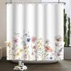 Floral Shower Curtain Flower Butterfly Waterproof Polyester Bathroom Curtain With Hooks Bathtub Screen