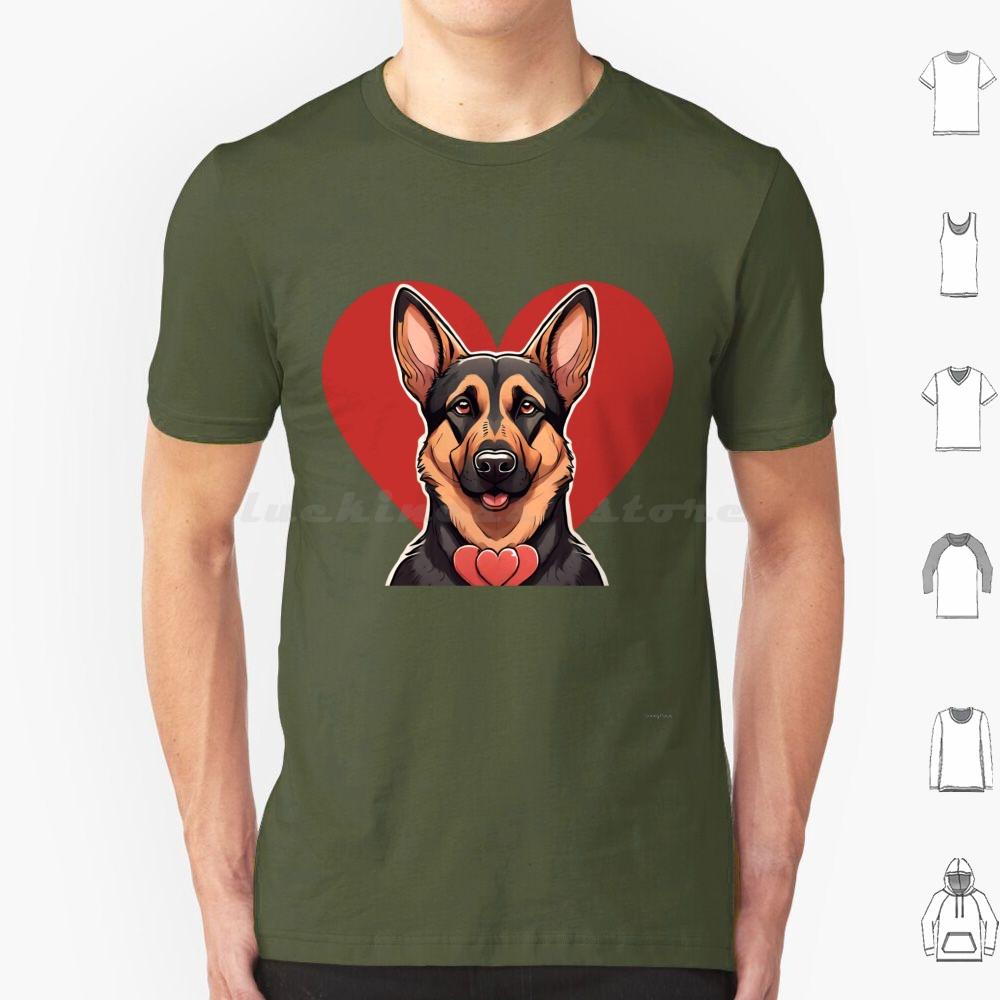 Cute Valentine German Shepherd Dog T Shirt Men Women Kids   Valentine Valentine Dog German Shepherd Cute Dog Dog In Heart
