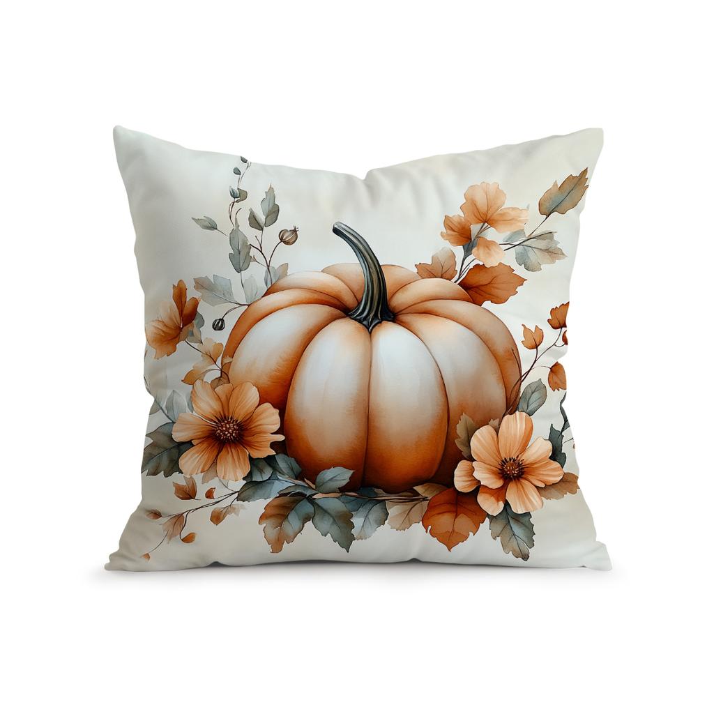 Home Decor Autumn Pumpkins And Floral Fall Pillow Covers Pattern Cushion Cover Suitable For Sofa Bedroom Car Pillow Cover