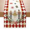 Festive Table Runner Christmas Decoration Polyester Dining Mat Creative Print Small Table Cover