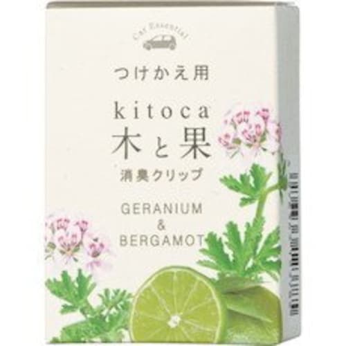Harukado Ki To Ka (Wood and Fruit) Deodorizing Clip Replacement, Geranium & Bergamot, Car Deodorizer, Fragrance, Made In Japan
