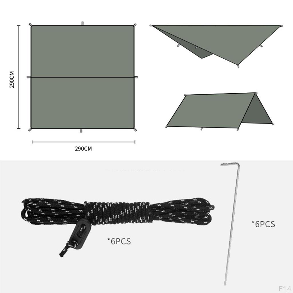 Tent Tarp 3 Meters, Portable Lightweight Windproof Camping Shelter, 3-4 Person Picnic