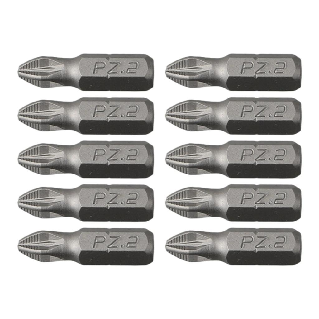 10 Stück 25mm Anti-Rutsch Elektrischer Sechskant-Schaft Magnetischer Schraubendreher Bohrer Bitsatz Sechskant-Schaft Schraubendreher Bit PH1 PH2 PH3 PZ1 PZ2 PZ3