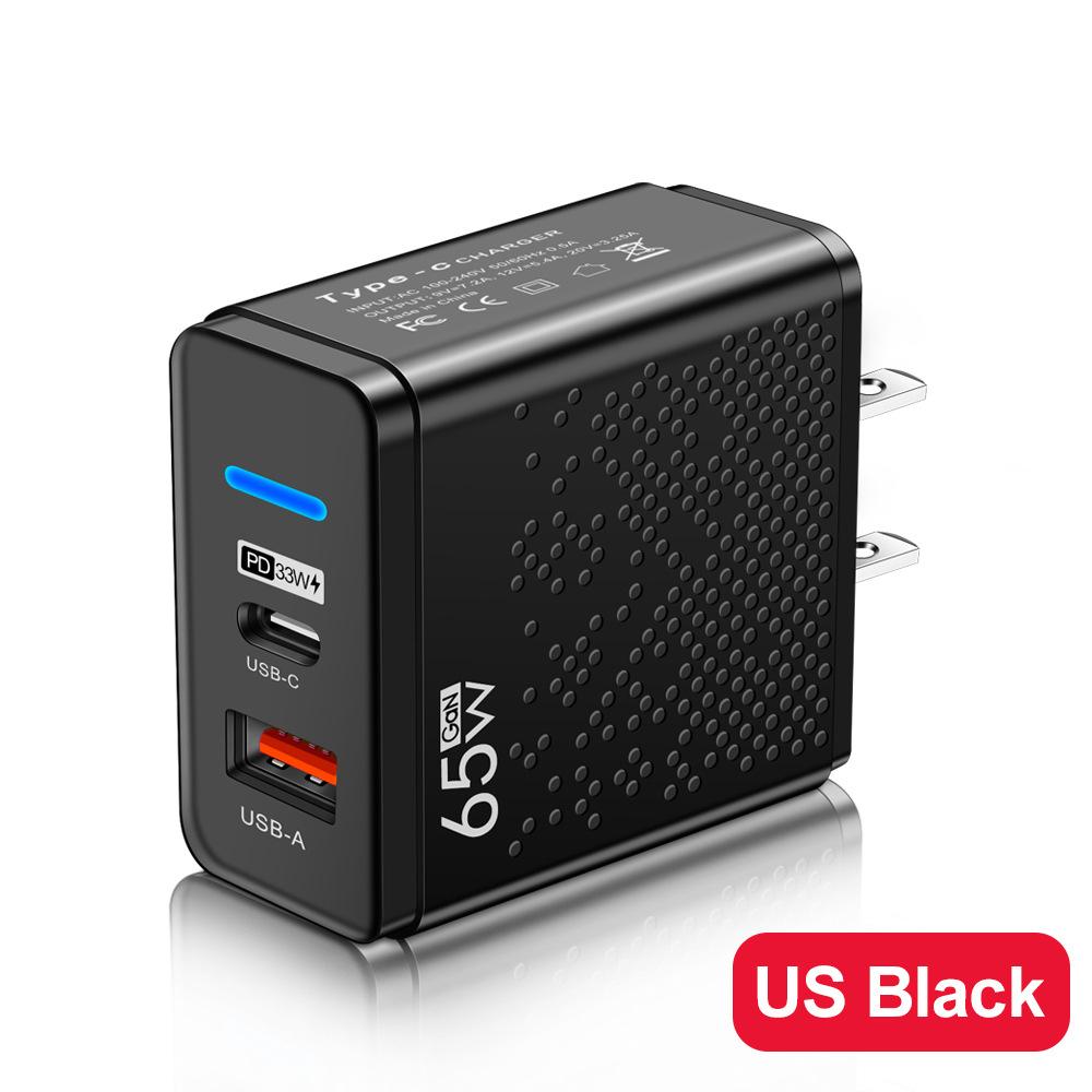 65W nabíječka GaN EU KR AU Plug adaptér Laptop Rychlé nabíjení pro iPhone USB Typ C Rychlá nabíječka Mobilní telefon USB nabíječka