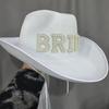 Wide Brim Groom Cowboy Hat Non-woven Fabric Bride Cowgirl Hat  Wedding Decoration