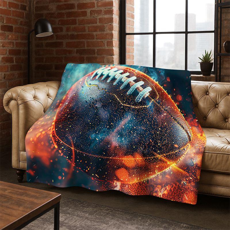 Rugby Field American Football Sport Flannel Blanket Soft Warm Throw Blanket for Bedroom Living Room Bed Travel Camping Picnic