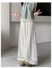 Spring 2026 Apricot Lace Slimming Elastic Waist Wide-Leg Pants for Women