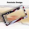 American Flag License Plate Frame Holder - 2 Pack Universal Aluminum Matte Stripe US Flag Gloss Patriotic Car Plate Frame Covers With Free Screws