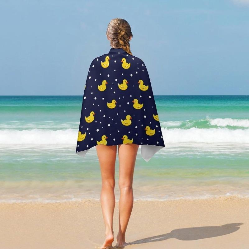 Gelbes Gummienten-Leichtgewicht-Strandtuch, Reise-Pooltuch für Sport, Spa, Yoga, Hotel, Fitnessstudio