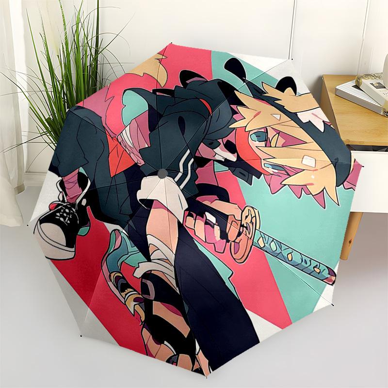

1pc Outdoor Umbrella with Anime Character Design - Automatic Opening/Closing, Portable Tri-Fold Design, 8-Rib Iron Frame - Perfect Gift for Fans,
