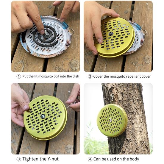 1/2/3Pcs Mosquito Coil Holders with Lid Hollow Design Heat-Resistant Outdoor Camping Fishing Mosquito Coil Incense Burner Case