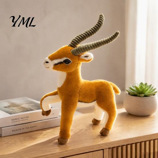 Skin Friendly Polyester Fiber Doll Plush Tibetan Antelope Doll, Posable Stuffed Toy, Cute Toy Cuddly Animal, Collectible Gift for Kids Home