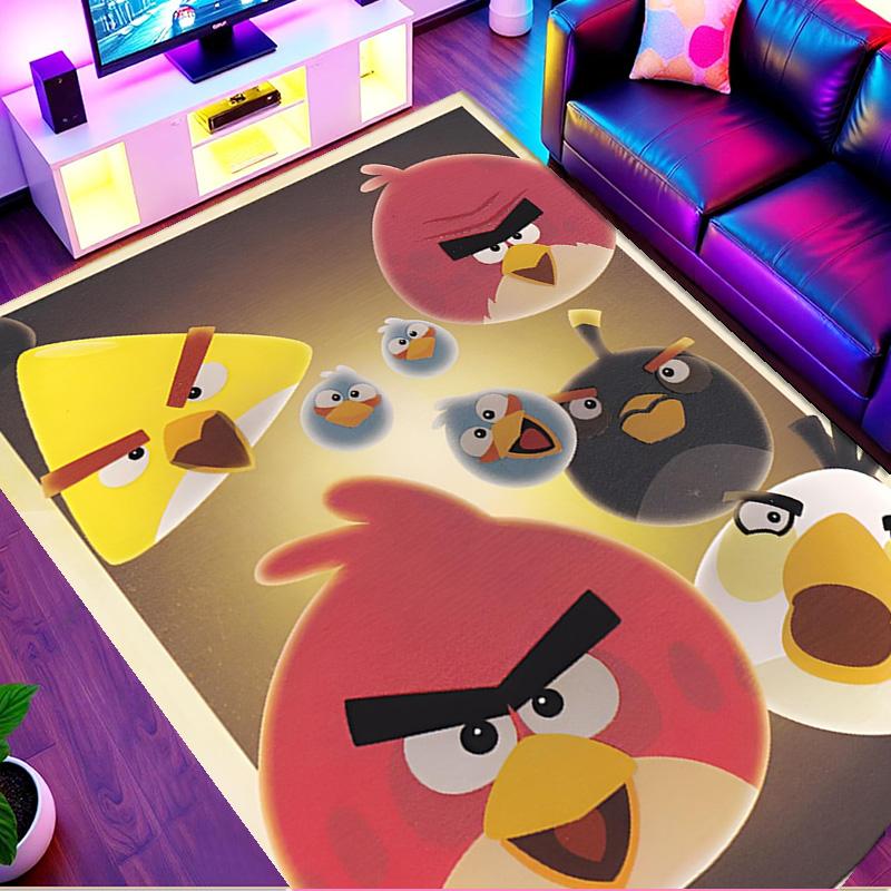Angry Birds Print Rug, Washable Floor Carpet, For Entryway Dorm Laundry Room Office Study, Home Decor Birthday Christmas Gift