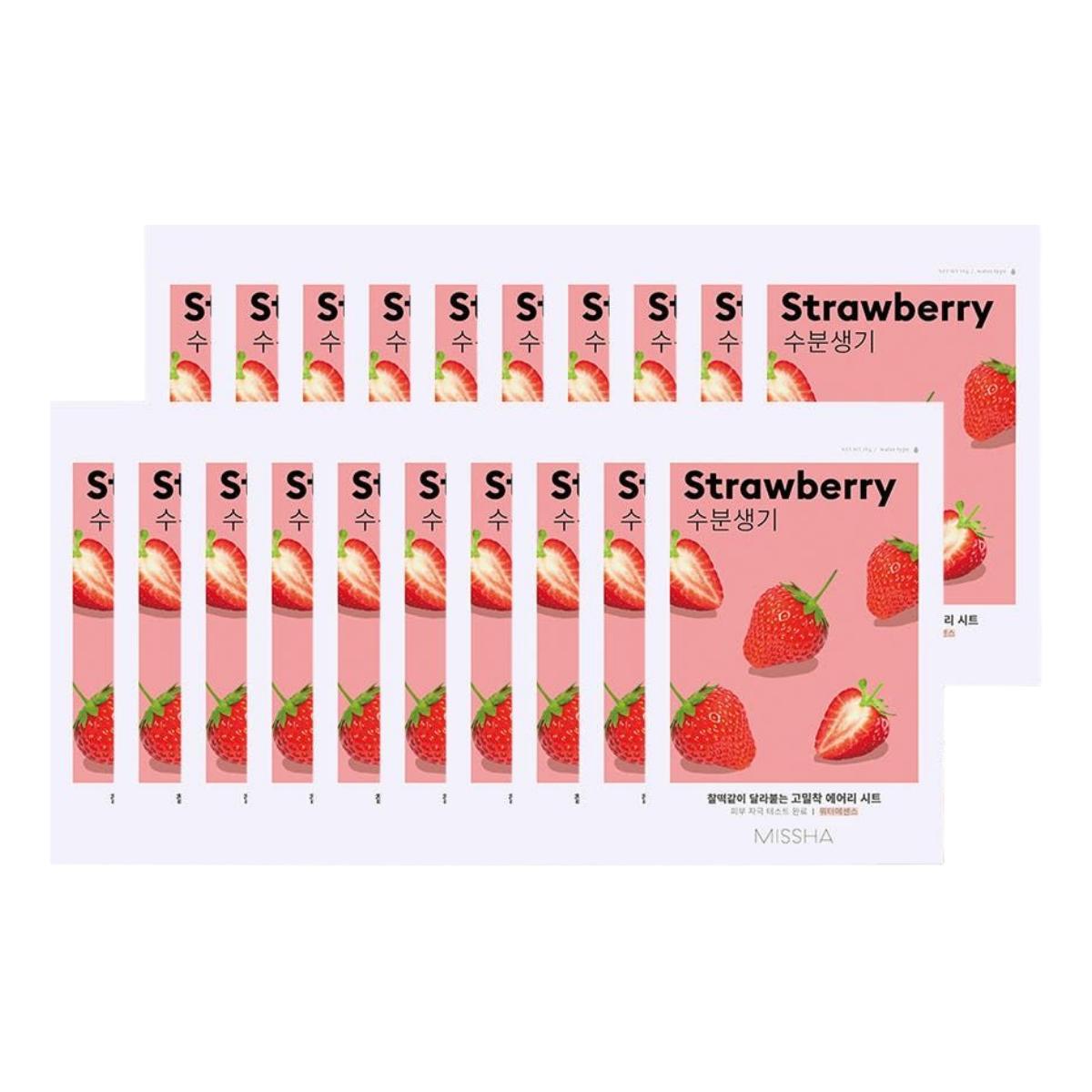 

MISSHA Airy Fit Sheet Mask [Strawberry] 19g x 20ea Set Brightening & Refined Skin Texture