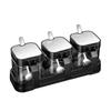 Glass Storage Jars Spice Containers Set With Stainless Steel Lids