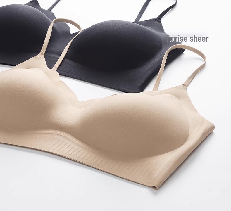 Unsichtbarer Nahtloser Raffinierter BH: Dünne Träger, Hautfarbe, Sommerleicht, Minimierender Effekt für große Oberweiten