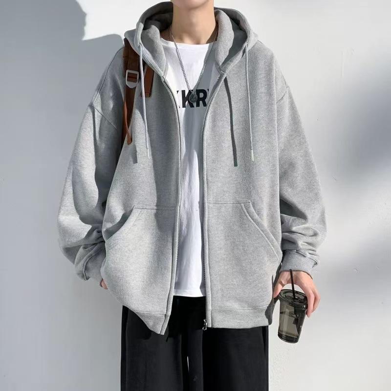 Autumn Winter Hooded Cardigan Sweatshirt for Men New Trendy Brand Loose Casual Jacket Top