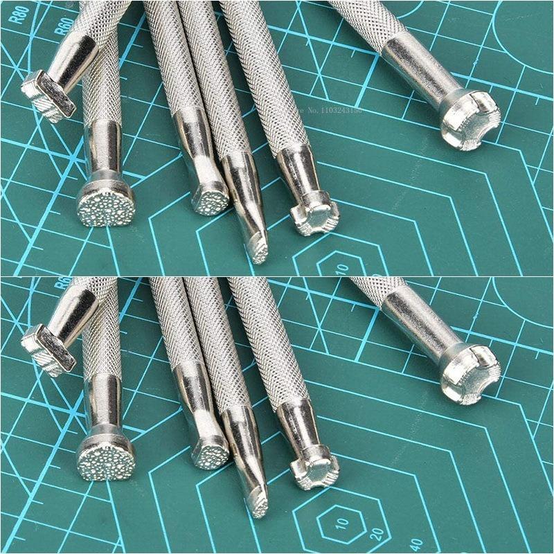 Unelte pentru Imprimat Piele 6 Stiluri Embosare Gravură Artizanat Piele Utensilă DIY Artizanat Piele Ștanțare Ștampile Unelte Artă Manuală