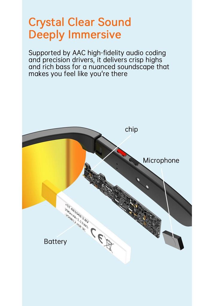 HD Smart Cycling Glasses: Bluetooth, UV Protection, Electroplated Lenses for Photography & Outdoor Sports