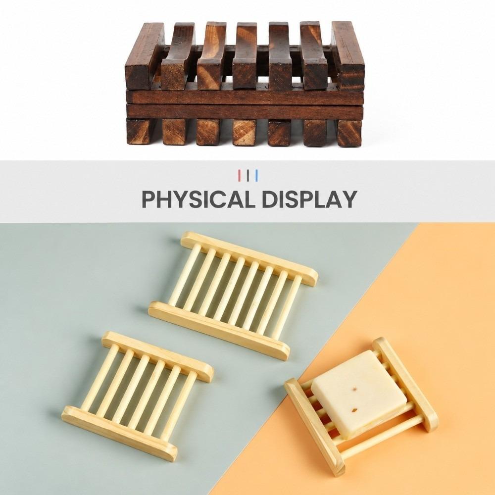 Hollow Slat Wood Soap Dish Quick Drain Bathroom Storage Practical Soap Rack Hotel Washroom