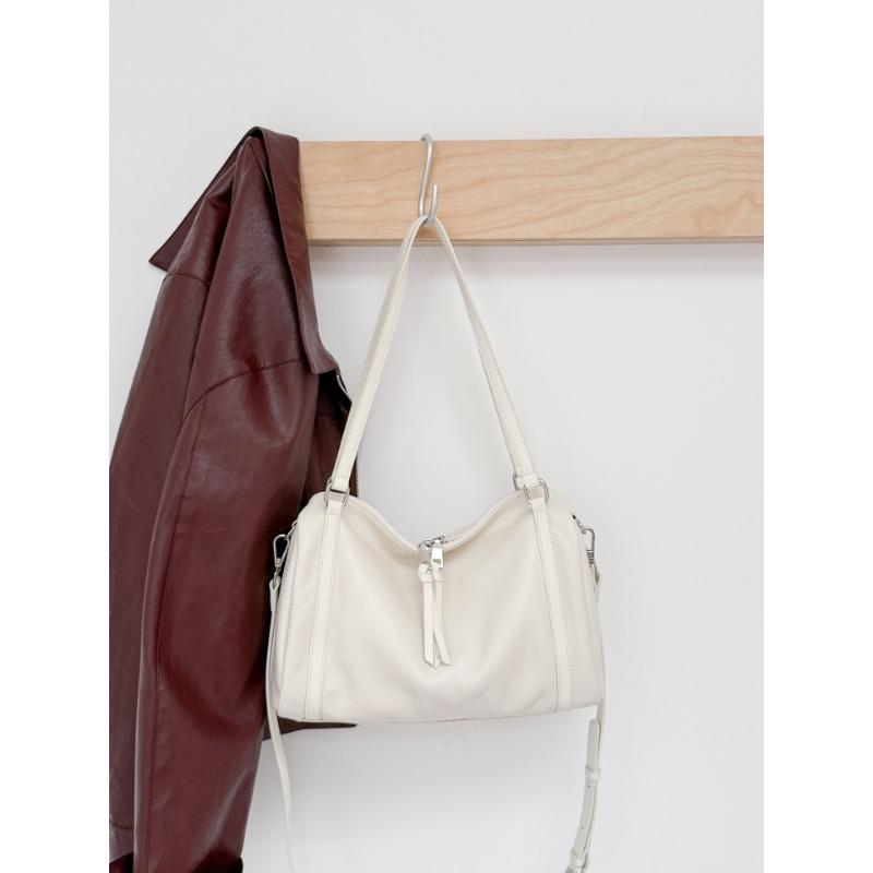 Ladies' Bag Single-shoulder Retro Boston Large Capacity Genuine Leather Large Bag