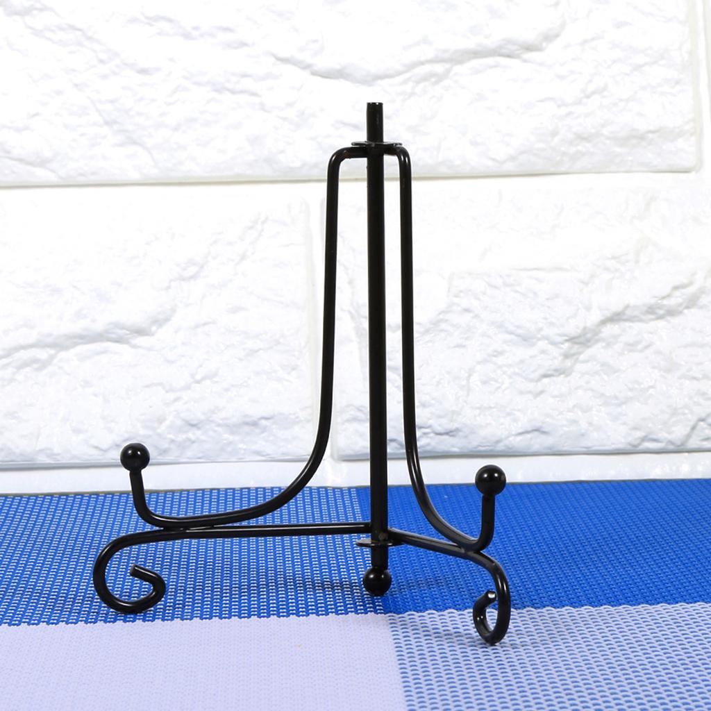 1 Pcs 4    12  Iron Easel Classic Display Stand Bowl Plate Photo Frame Book Artwor Black