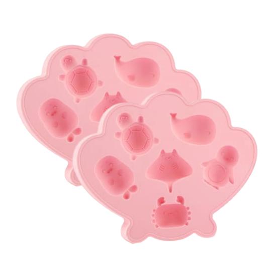 Ocean Animal Silicone Ice Cube Tray Food-Grade Flexible Mold for Seashell Turtle Whale Shapes Easy-Release Fun Ice Maker C