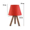 Dreibeinige Stativ Holz Lampenschirm Rot Gewebt Kopfteil Schlafzimmer Kinderzimmer Tischlampe