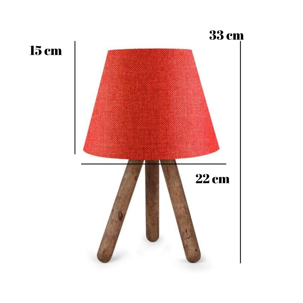 Dreibeinige Stativ Holz Lampenschirm Rot Gewebt Kopfteil Schlafzimmer Kinderzimmer Tischlampe
