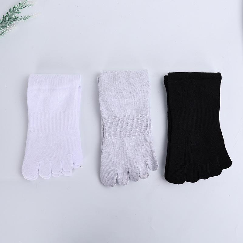 CoolMax Men's Five-Finger Sports Socks - Quick-Dry, Thick, High Tube, Split Toe for Outdoor Cycling