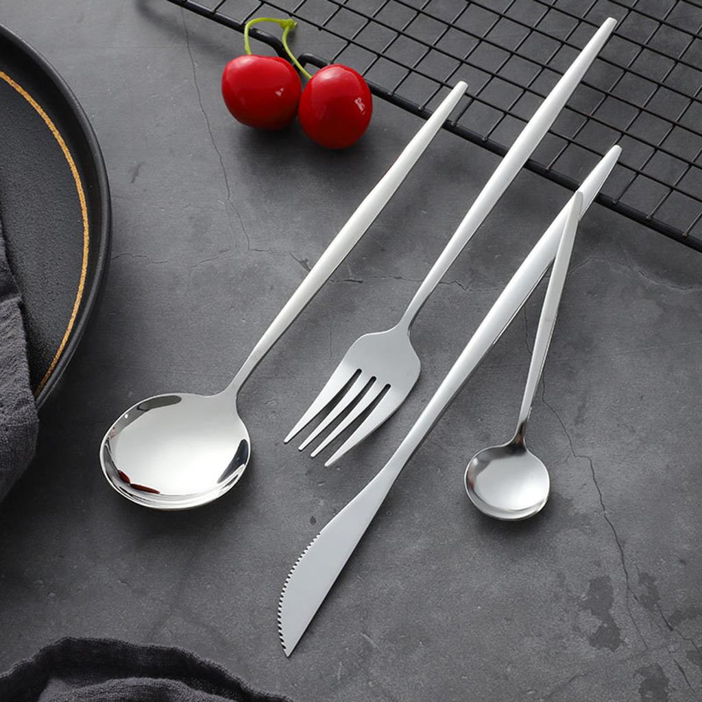 24/40 Pieces Reusable Stainless Steel Flatware Set for Daily Use, Protable Cutlery Set for Home, Wedding, Restaurant, Camping, Mirror Polished