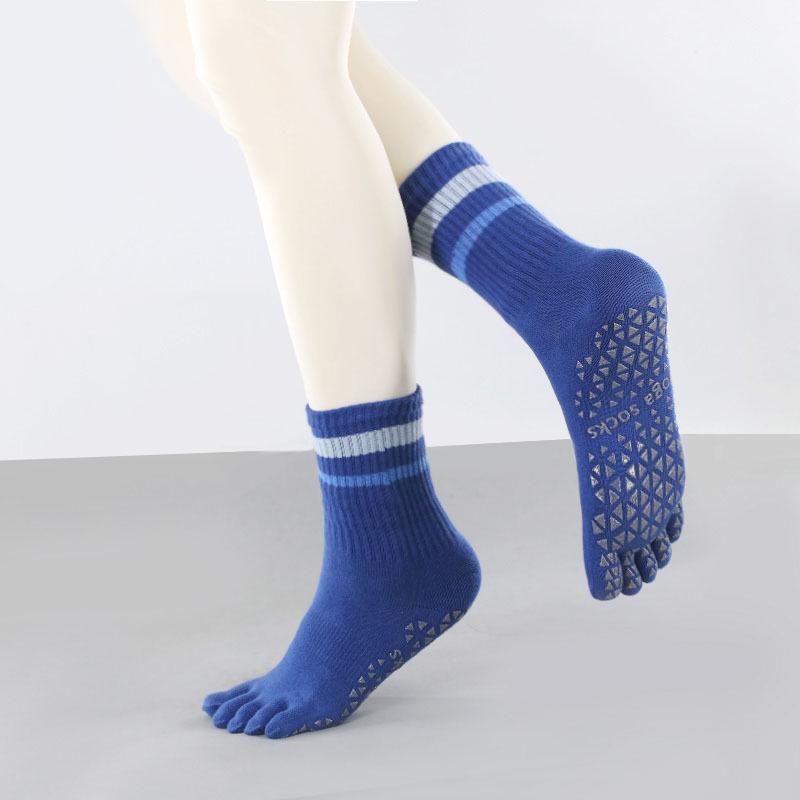 Women's Non-slip Five-toe Mid-calf Yoga & Pilates Compression Socks