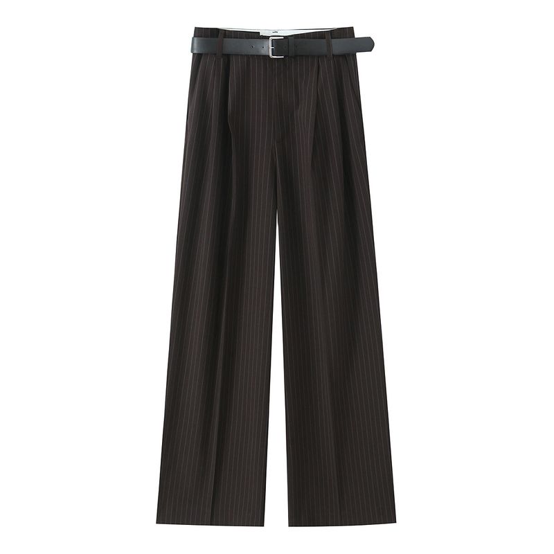 Kaslead New Arrival Women's Clothing Fashion Style Fashion Minimalist Multicolor with Belt Double Pleated Pants 4661405