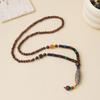 Ethnic Style Wood Necklace & Prayer Beads - Unisex Versatile Chicken Wing Wood Sweater Chain