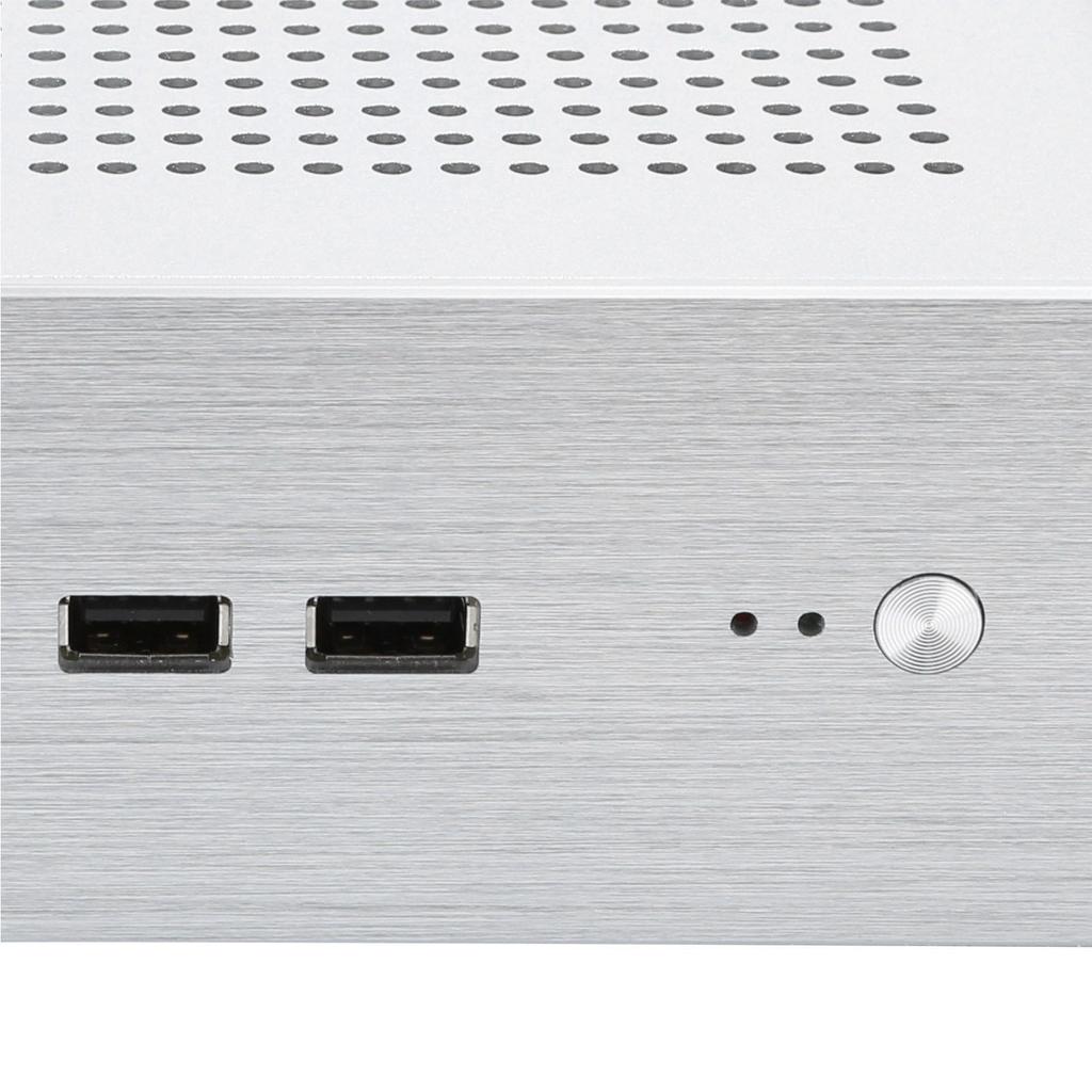G60S HTPC Gehäuse Vollaluminium ATX Netzteil ITX Gehäuse für Desktop Computer(Silber USB 2.0)