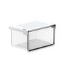 Under Desk Storage Organizer with 33° Tilt Angle, Easy Access & Installation, Clear Transparent Desk Shelf Cabinet, Under