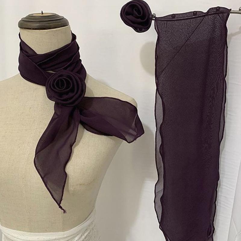 26 Colors Decorative Headscarf Solid  Pink Rose Knitted Scarf Shawl Shawl Flower Sunscreen Headscarf Ladies Office Scarf